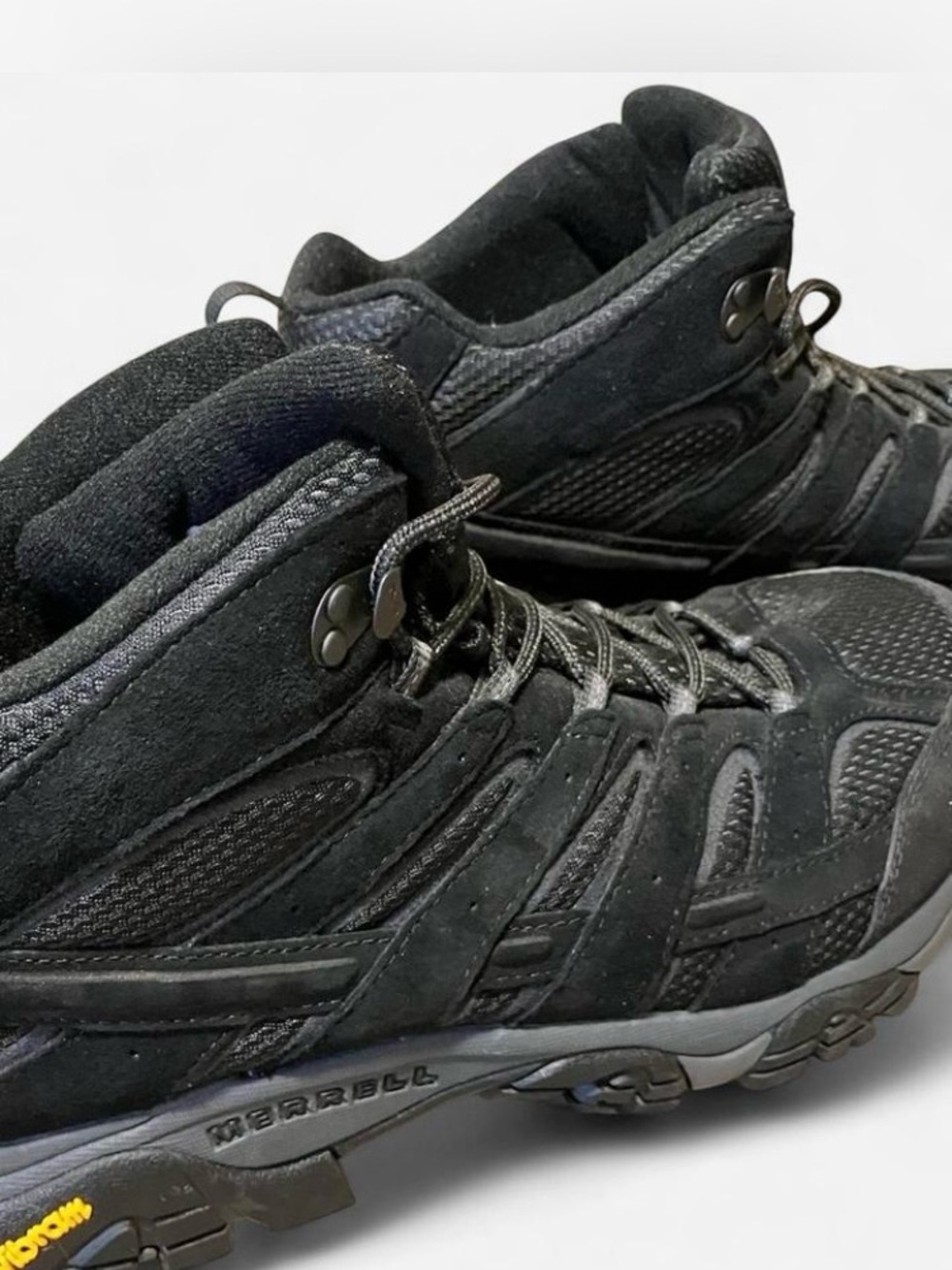 Merrell Men's Black Hiking Boots with Vibram sole size 14W